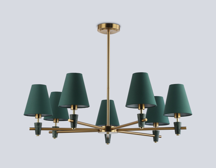 Люстра на штанге с абажурами и мрамором AMBRELLA light LH75053