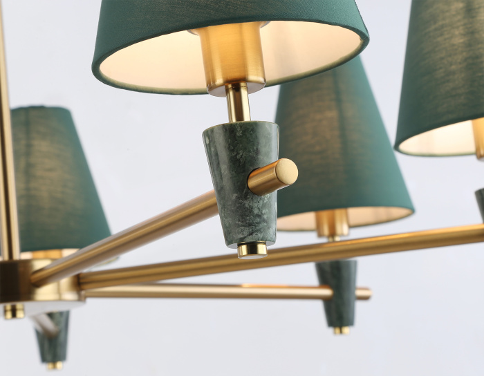 Люстра на штанге с абажурами и мрамором AMBRELLA light LH75053