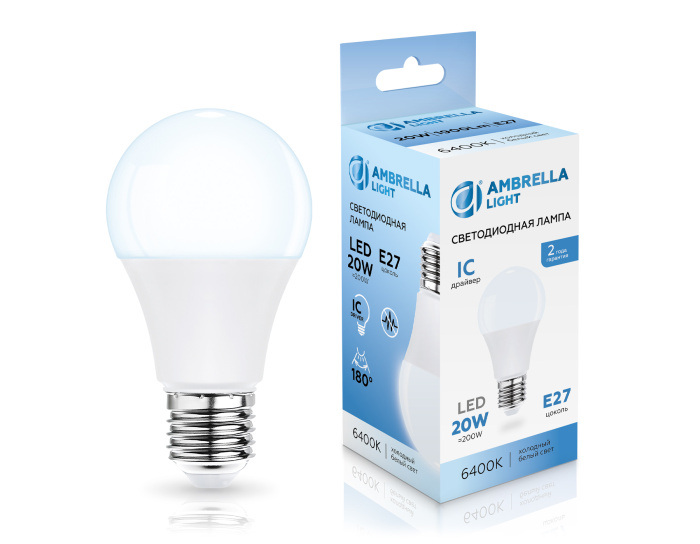 Лампа светодиодная Лон A60 20W 6400K AMBRELLA light 602006