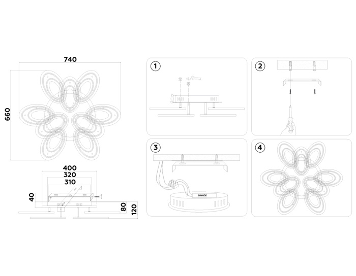 Потолочный светодиодный светильник с пультом Ambrella light FA8938