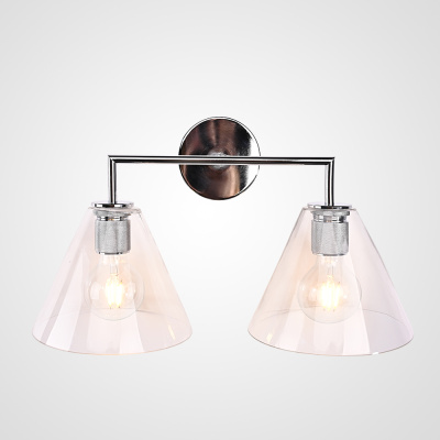 Бра RH Utilitaire Funnel Shade Double Sconce Silver ImperiumLoft