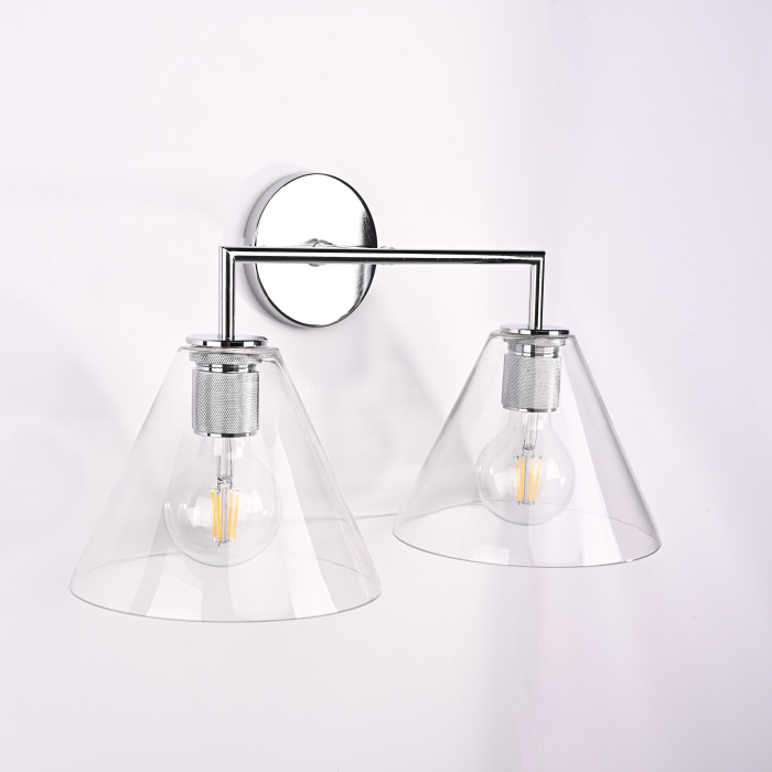 Бра RH Utilitaire Funnel Shade Double Sconce Silver ImperiumLoft