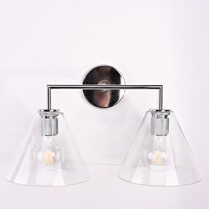 Бра RH Utilitaire Funnel Shade Double Sconce Silver ImperiumLoft