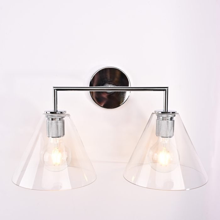 Бра RH Utilitaire Funnel Shade Double Sconce Silver ImperiumLoft