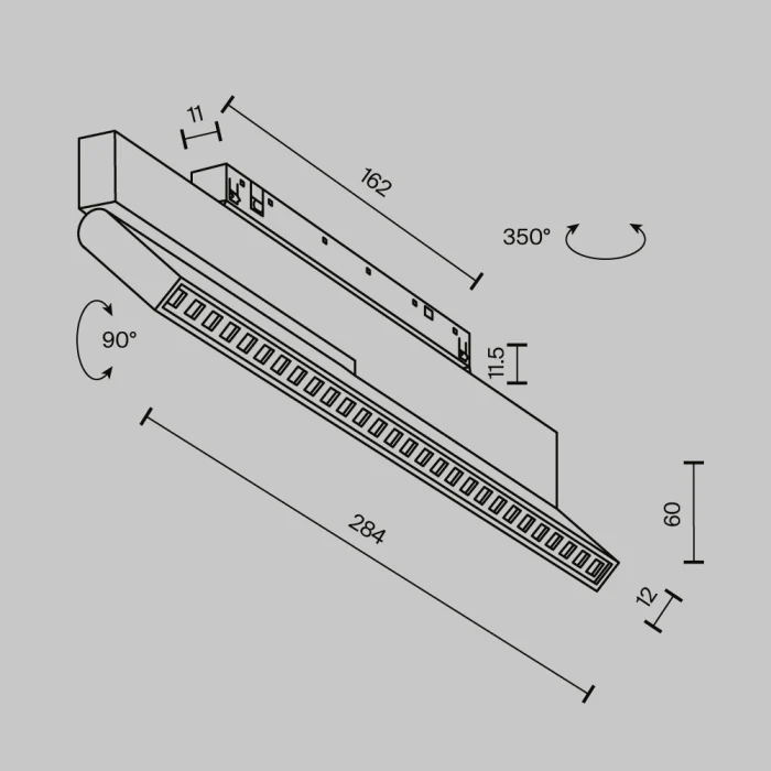 Трековый магнитный светильник Maytoni Technical Points Rot Exility X TR242-2-12W3K-B