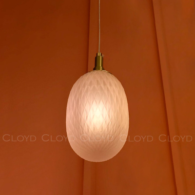 Подвесной светильник Cloyd ZAPFEN P1 / Ø13 см - латунь - розовое стекло (арт.11435)