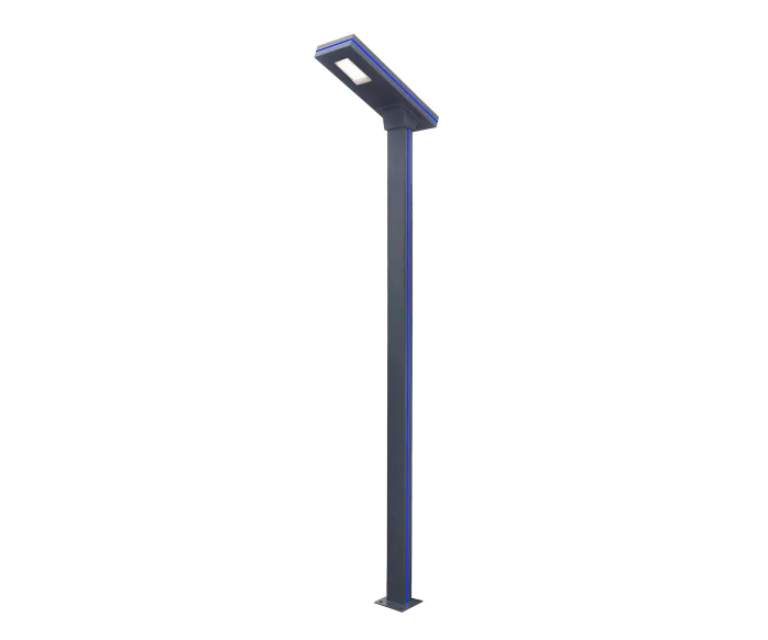 Светильник уличный Джон серый с солнечной батареей w13*8,5 h300 Led 36W (6000K) Декоративная подсветка синяя. С пультом ДУ. Комплект состоит из 2х коробок. Kink Light 09204-F,16(05)