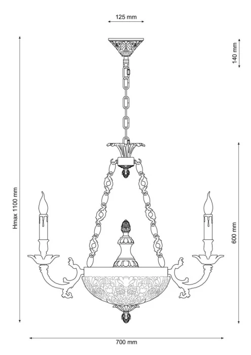 Люстра подвесная Lucia Tucci FIRENZE 1781.8.2 antique gold