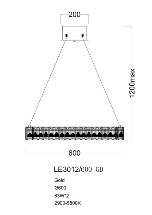 Подвесной светильник Leon Delaina LE3012/600 GD