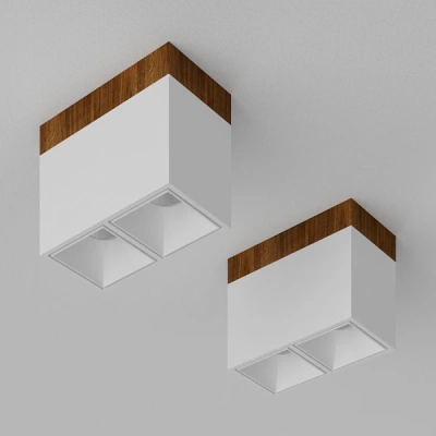 Накладной светильник Ledron KUBING 2 Wooden 130 White