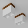 Накладной светильник Ledron KUBING 2 Wooden 130 White