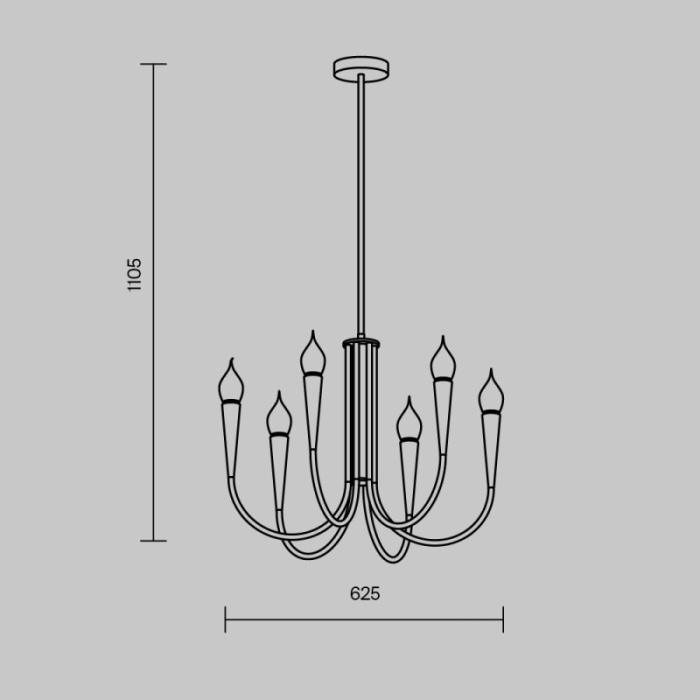 Люстра на штанге Freya Branches FR5253PL-06BS