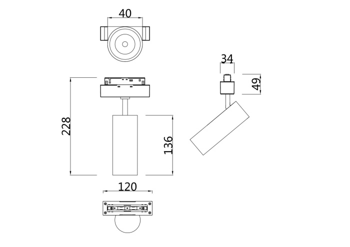 Трековый светильник Maytoni Focus LED TR019-2-7W4K-B