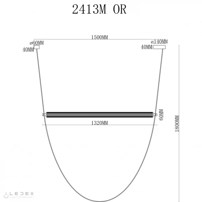 Светильник подвесной iLedex Rocks 2413M OR