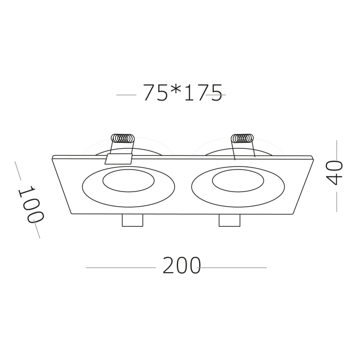 Светильник встраиваемый Белый GU10 2*50W IP44 L100xW200xH40 -V Без ламп ST259.508.02