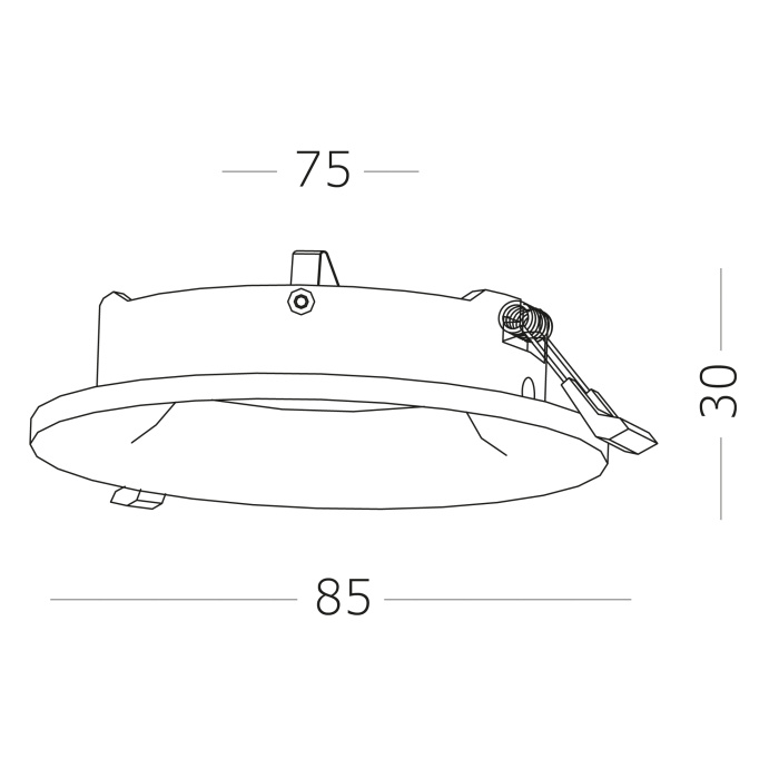 Светильник встраиваемый Белый GU10 1*50W IP20 L85xW85xH30 220V Без ламп ST263.508.01