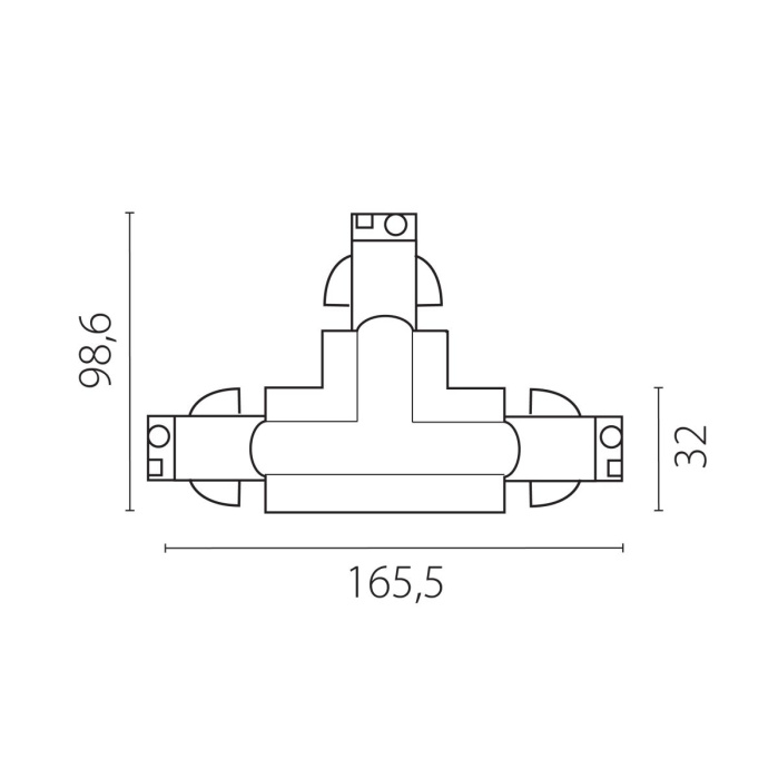 Соединение левое тройное перекидное с подводом питания к треку 5040xx-(F)/(R) Lightstar Quattro 504136-FRPSL
