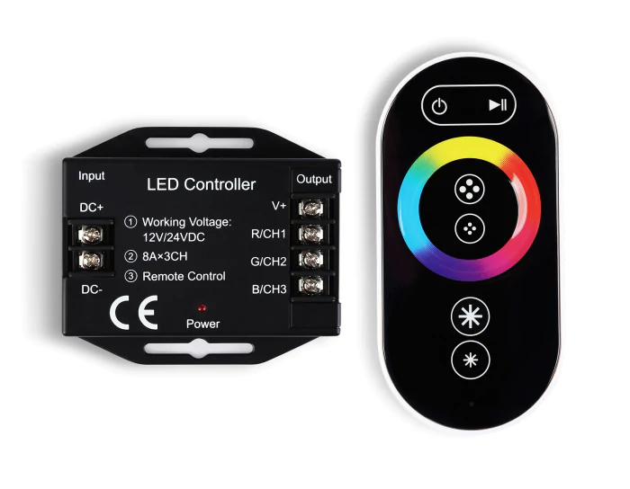 Контроллер для светодиодных лент RGB с сенсорным радио пультом 2.4G 24A 12V 288W/ 24V 576W GS11401 Ambrella light GS11401
