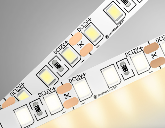 Светодиодная лента Ambrella Light GS1101 2835 120Led /9.6W m/ 12V IP20 3000K 5m/кратность резки 25mm Ambrella light GS1101