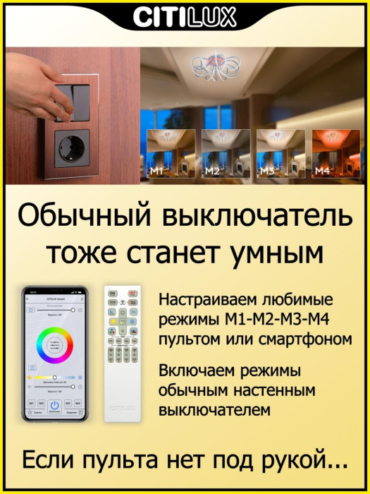 Светильник потолочный Citilux Джемини Смарт CL229A151E