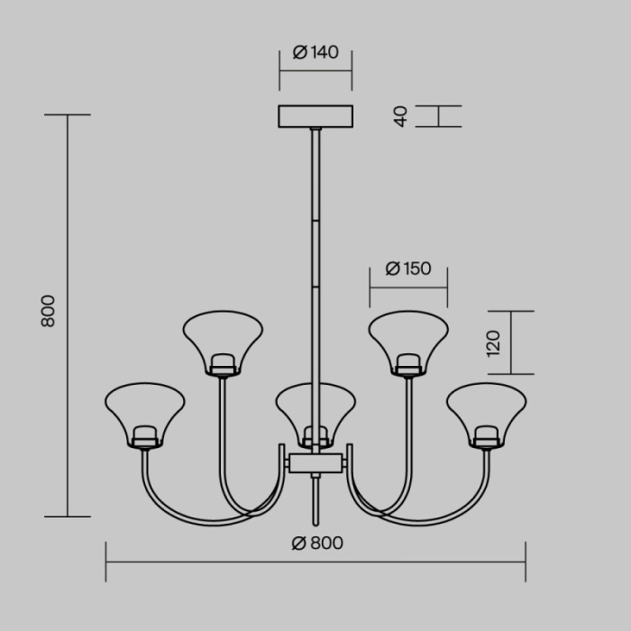Люстра на штанге Maytoni MOD402PL-L30BS3K