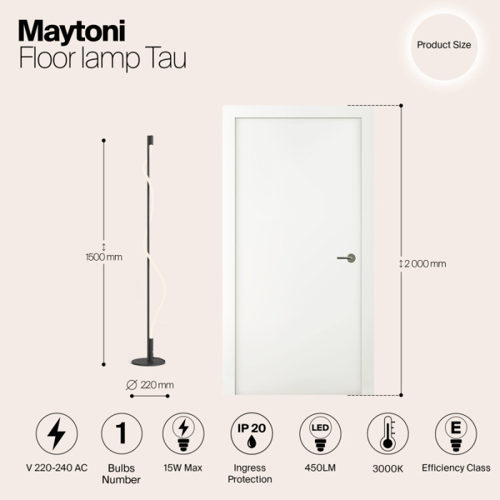 Торшер Maytoni MOD166FL-L15B3K
