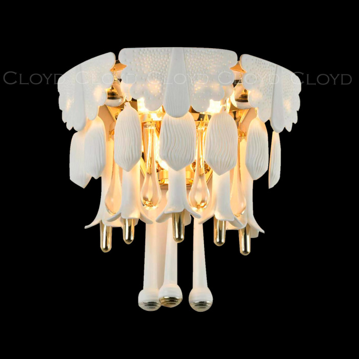 Бра Cloyd PLINSE W3 / выс. 28 см - керамика - золото (арт.20414)