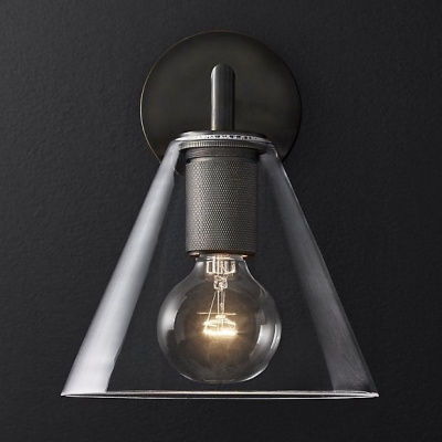 Бра RH Utilitaire Funnel Shade Single Sconce Black ImperiumLoft
