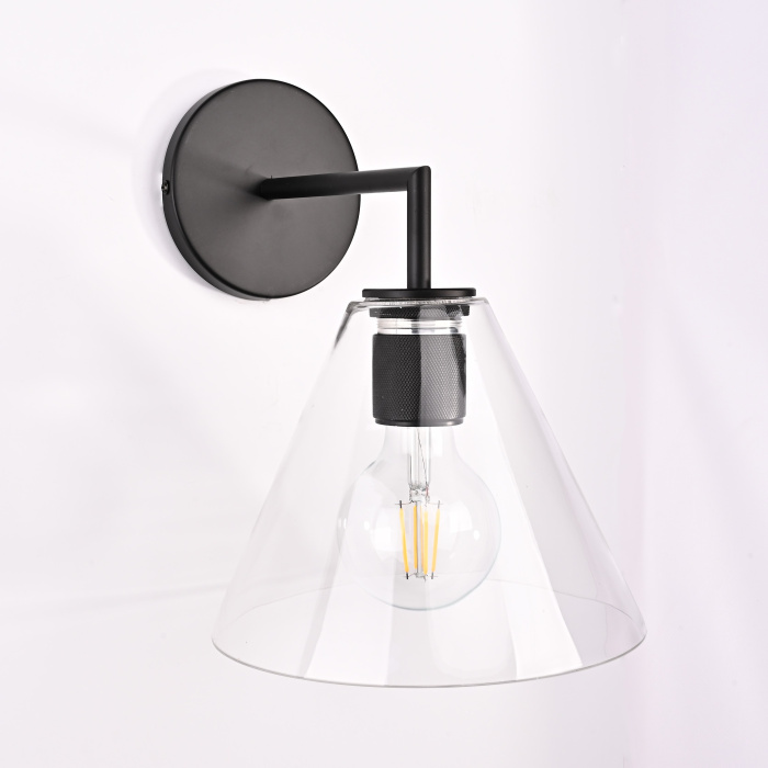 Бра RH Utilitaire Funnel Shade Single Sconce Black ImperiumLoft