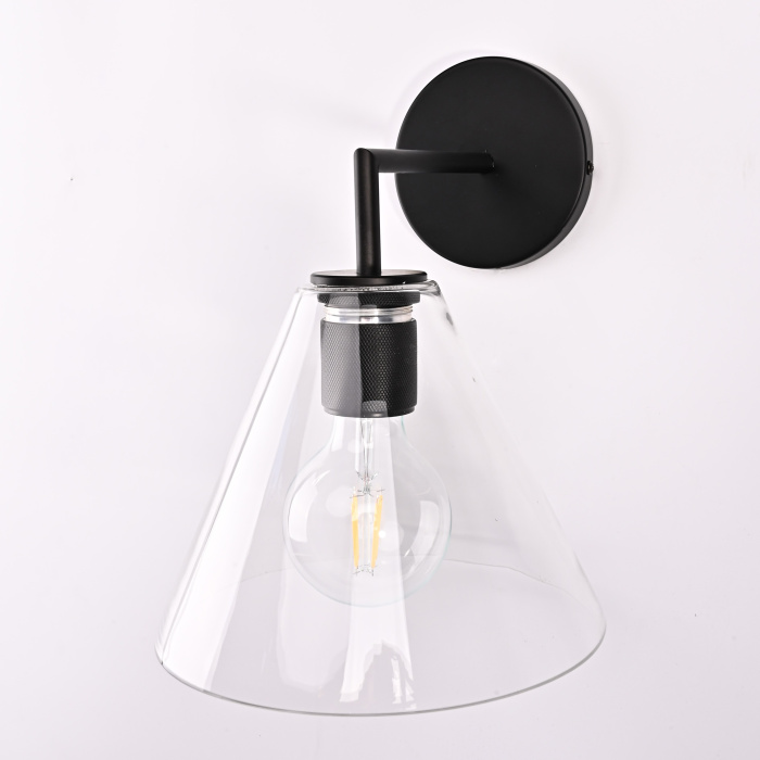 Бра RH Utilitaire Funnel Shade Single Sconce Black ImperiumLoft