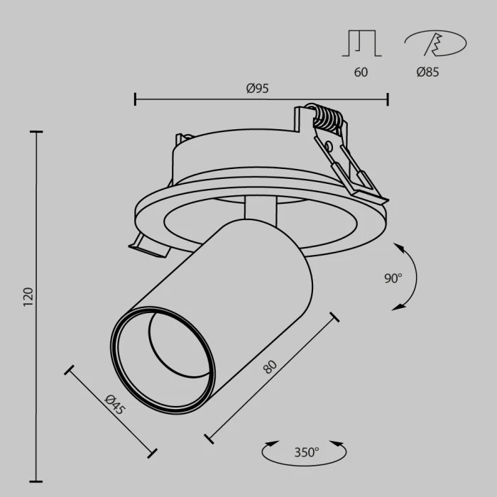 Встраиваемый спот Maytoni Focus Led C071CL-7W4K-B
