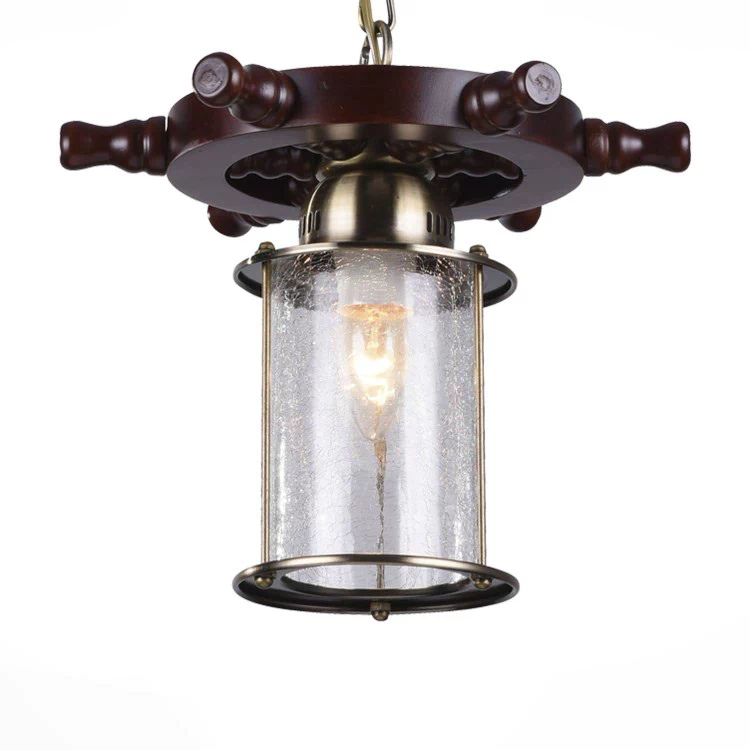 Светильник подвесной ST-Luce SL150.303.01 Бронза, коричневый/Прозрачный с эфектом трещин E27 1*40W