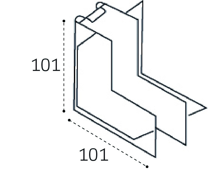 Соединитель вертикальный угловой Italline IT09-9033 black