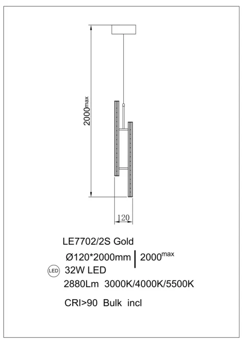 Подвесной светильник Leon Christine LE7702/2S Gold