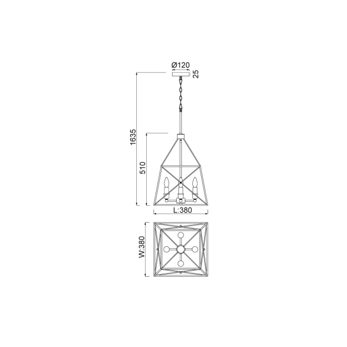 Подвесной светильник VL4272P04 Vele Luce