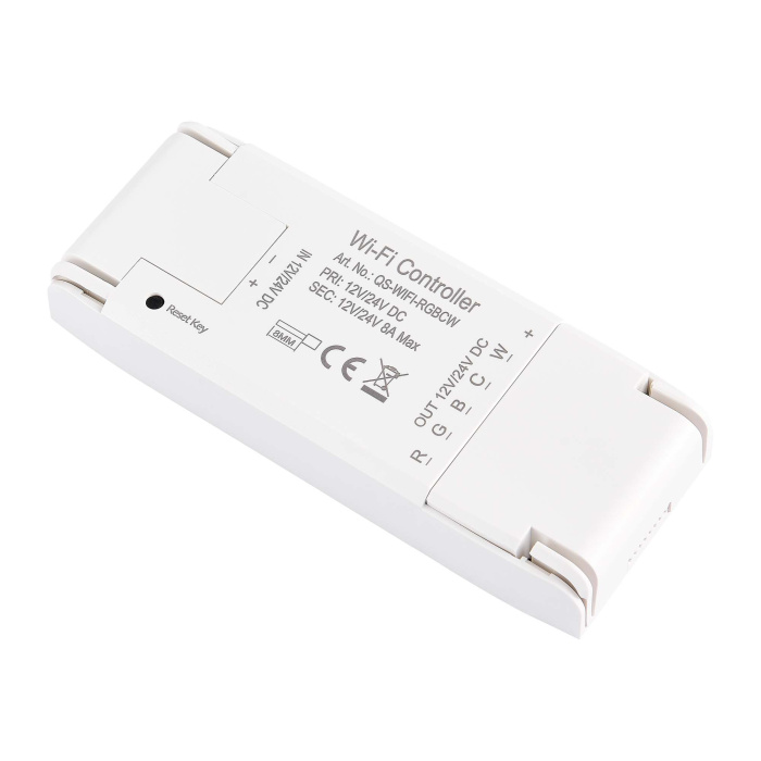 WI-FI контроллер RGBCW 8A,DC12-24 V, L115 × W45 × H18 мм ST9000.500.01RGBCW