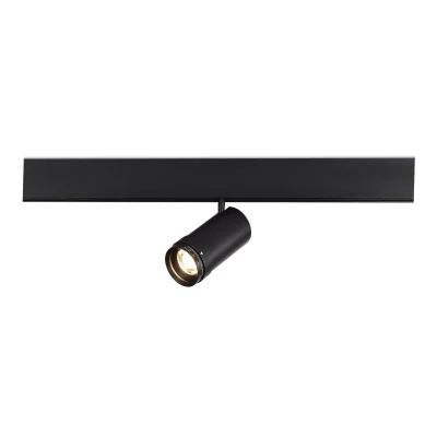 Магнитный трековый светильник ZOOM Черный LED 1*12W 3000K Lm Ra90 10-55° IP20 D50xH160 ST357.436.12