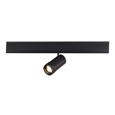 Магнитный трековый светильник ZOOM Черный LED 1*12W 3000K Lm Ra90 10-55° IP20 D50xH160 ST357.436.12