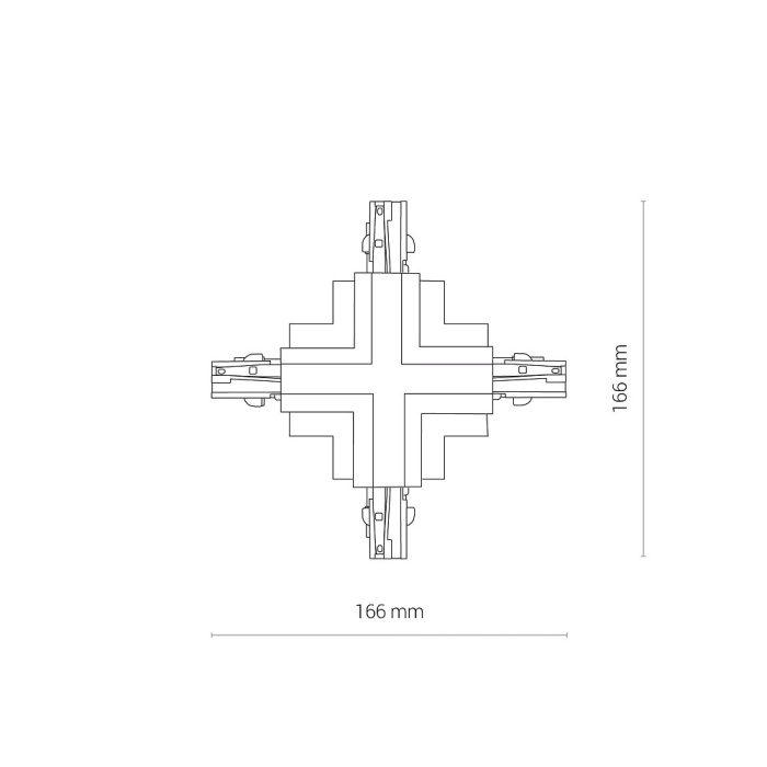 Коннектор для трехфазной трековой системы X-образный Nowodvorski Ctls Power Black 8680