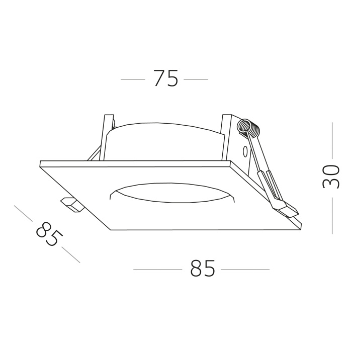 Светильник встраиваемый Белый GU10 1*50W IP20 L85xW85xH30 220V Без ламп ST263.518.01