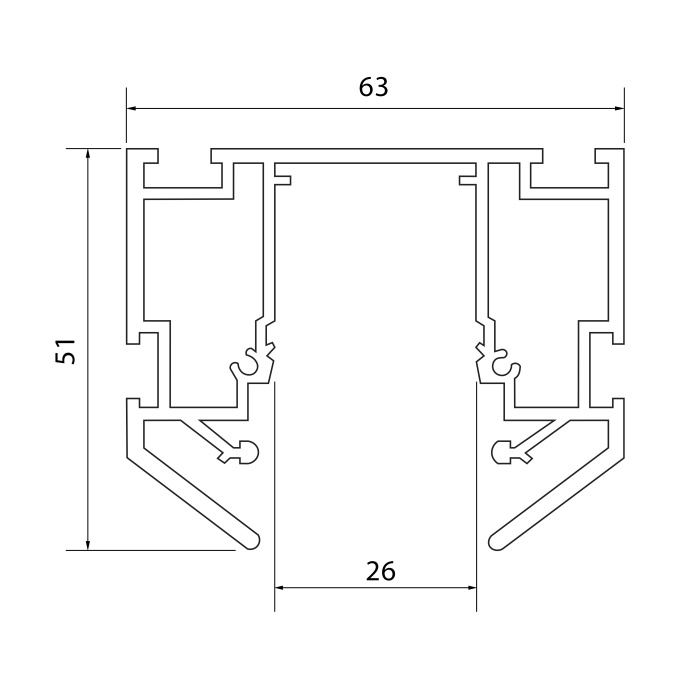 Шинопровод 220 под натяжной потолок ST-Luce Белый Длина 2000мм (Заглушки 2+2 в ком) ST046.529.02