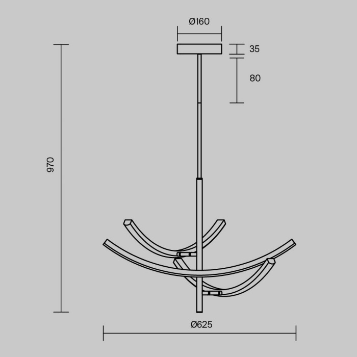 Люстра на штанге Maytoni Wabi MOD428PL-L27BK
