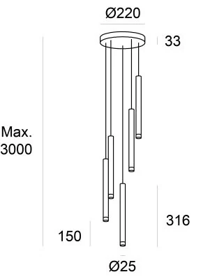 Подвесной светильник Leds C4 CANDLE III
