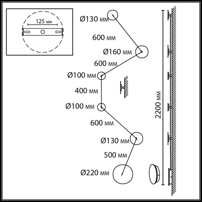 Настенный светильник ODEON LIGHT HIGHTECH 7115/36WL