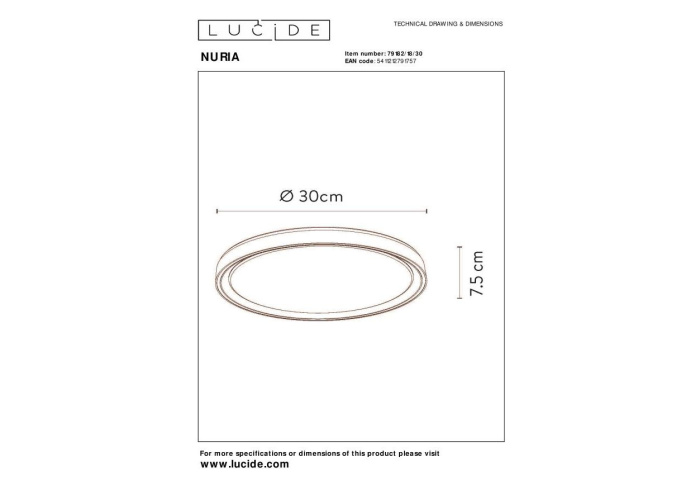Потолочный светильник LUCIDE 79182/18/30