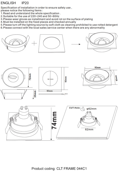 Декоративная рамка Crystal Lux CLT FRAME 044C1 WH
