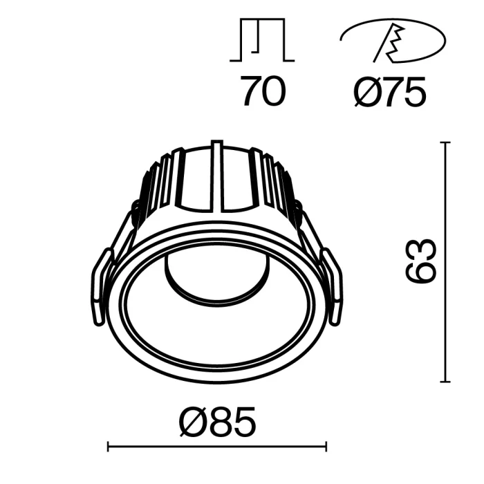 Встраиваемый светильник Maytoni Technical Alfa LED DL043-01-15W3K-RD-WB