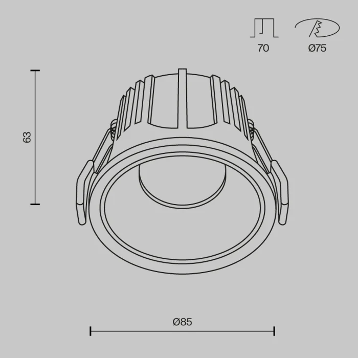 Встраиваемый светильник Maytoni Technical Alfa LED DL043-01-15W3K-RD-WB