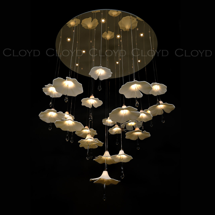 Люстра Cloyd SHANGRILA-A C33 / выс. 120 см - керамика - золото (арт.11334)