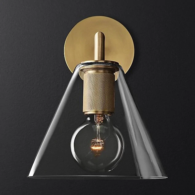 Бра RH Utilitaire Funnel Shade Single Sconce Brass ImperiumLoft